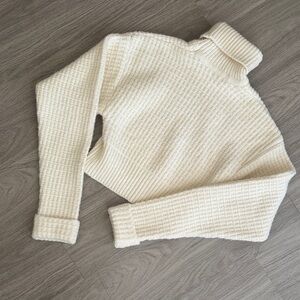 For Love And Lemons Cream Turtleneck Sweater, S